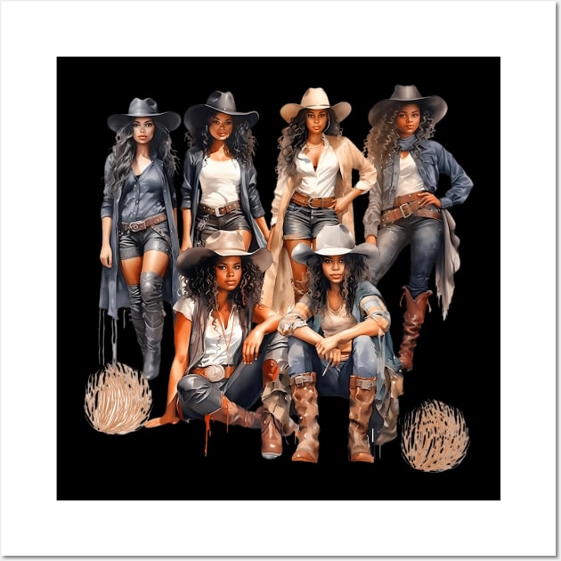 Black Cowgirl Western Rodeo Melanin History Texas Howdy Wall Art by Miller Family 